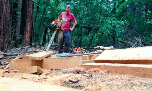 A rare self portrait.  I've spent months building a new trail and milling fallen trees into lumber for bridges.